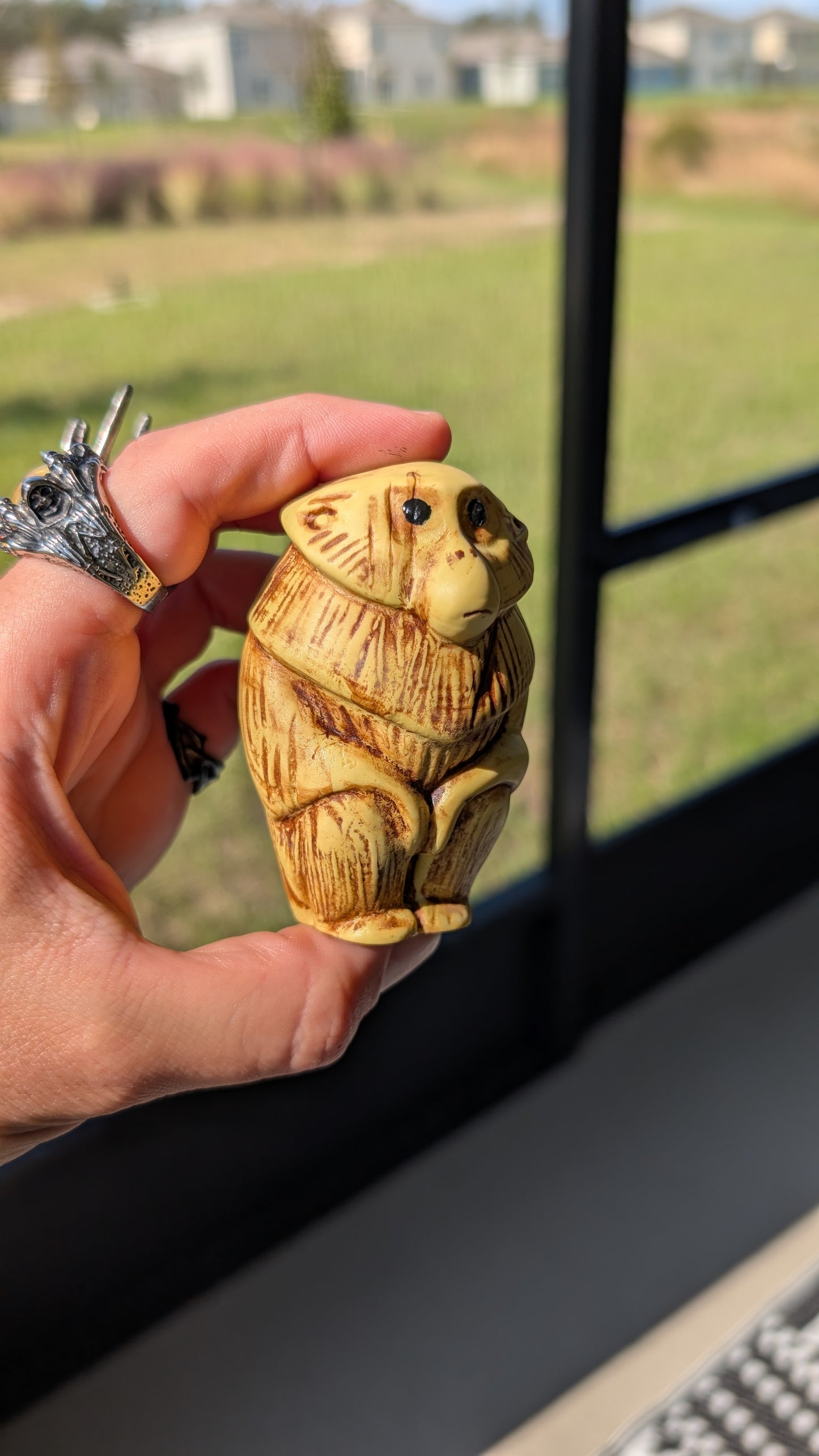 Monkey Wooden Effect Charm