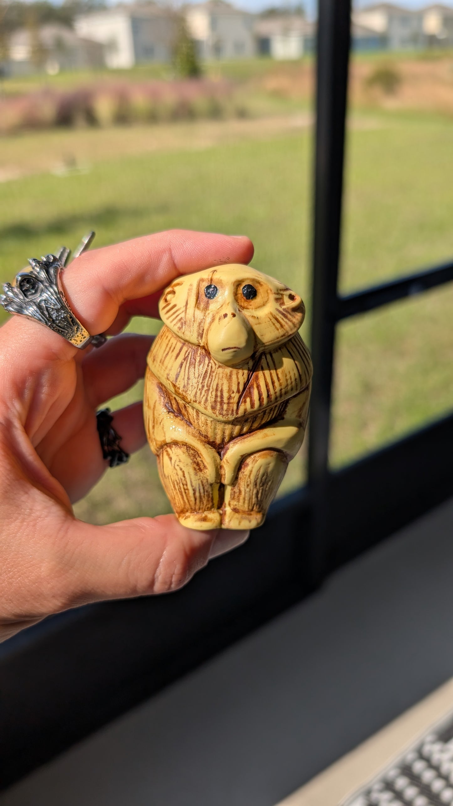 Monkey Wooden Effect Charm