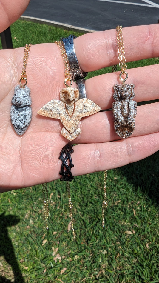 Mini Bear of Love, Wolf of Wisdom and Eagle of Guidance Totem Pendant Necklace