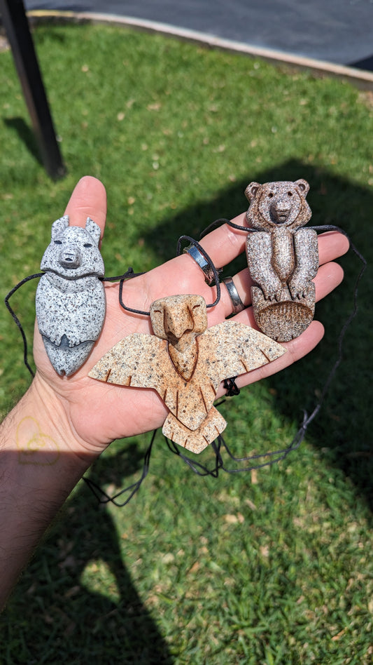 Bear of Love, Wolf of Wisdom and Eagle of Guidance Totem Pendant Necklace
